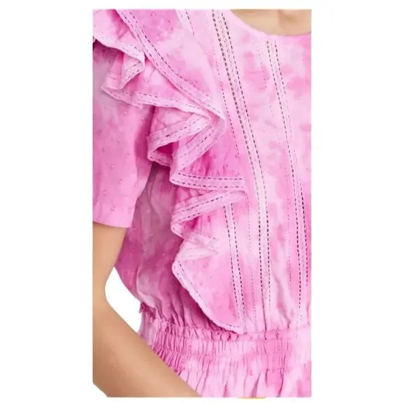 LoveShackFancy Natasha Dress Begonia Hand Dye - Picture 3 of 7